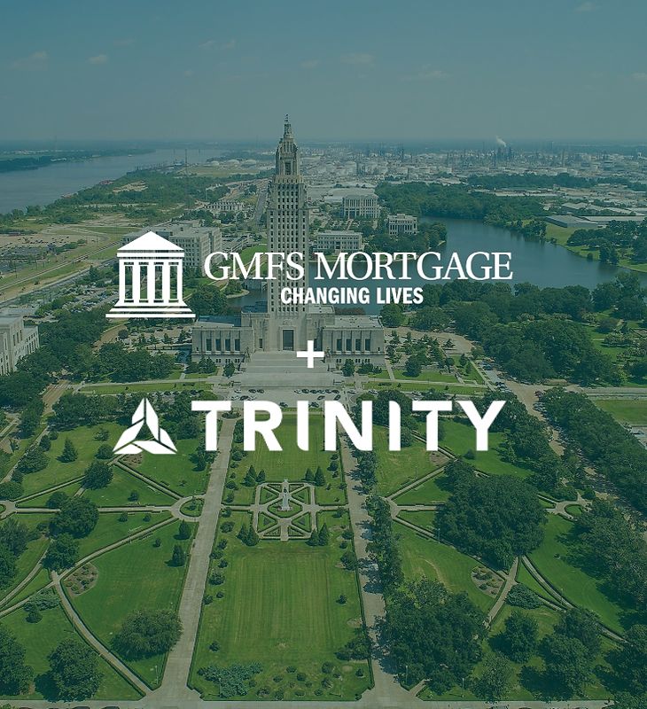 The GMFS logo and Trinity logo over a background aerial image of a large urban park.